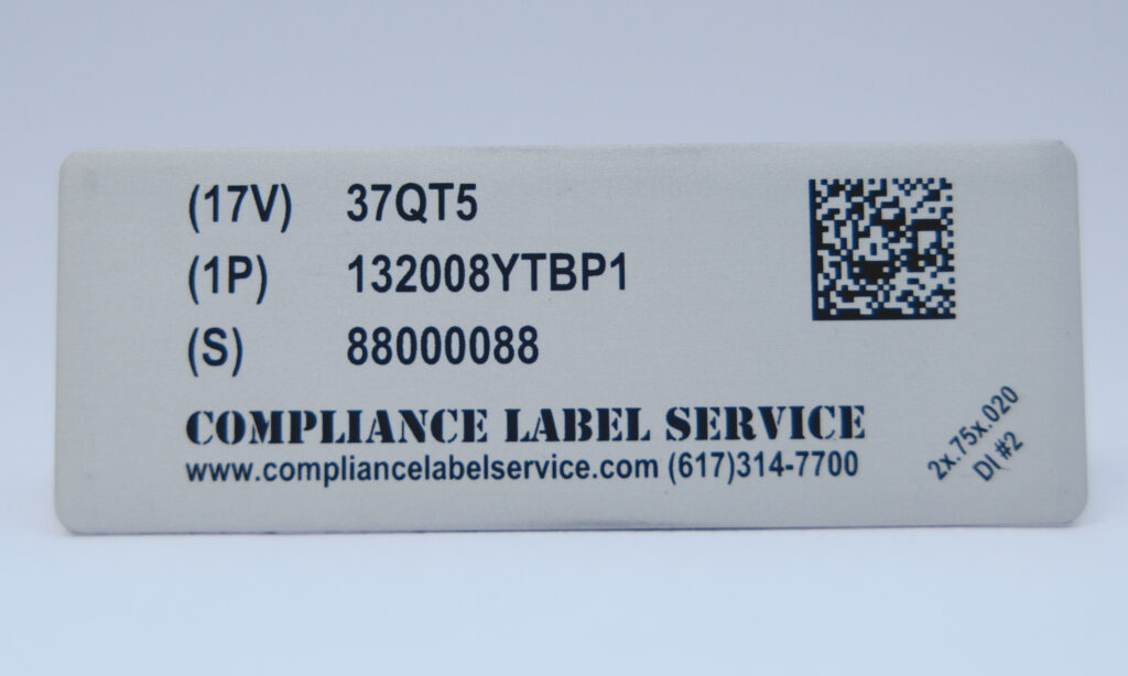 Photo Anodized Aluminum UID Labels & Plates | Compliance Label Service